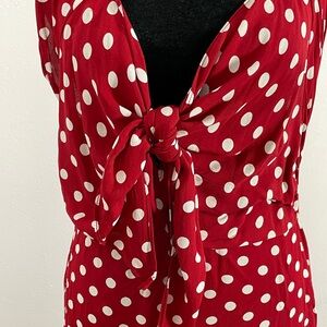 Polka Dot Tie-Front Dress